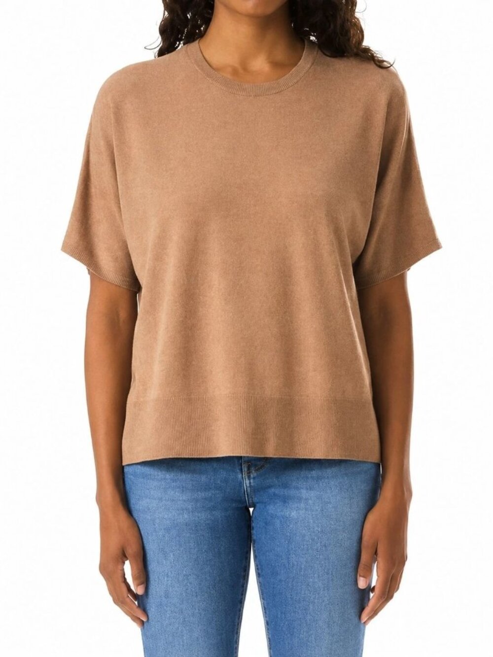 NWT Splendid Brown Short Sleeve Sweater Top | Size XL